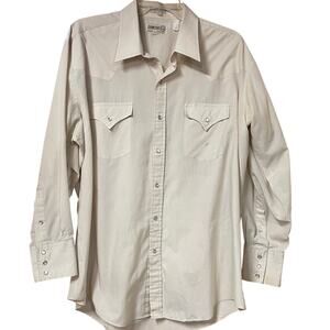Sheplers Western Pearl Snap Shirt | Cream | Long Sleeve | Men’s 17.5 / XL